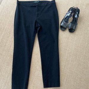 Lauren Ralph Lauren Black Knit Straight Leg Stretch Pant 12